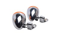Rundt, forkromet orange universal blinklyspar til...