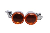 Chrome indicator set, orange lens, classic, universal...