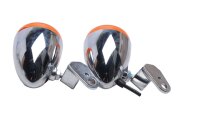 Chrome indicator set, orange lens, classic, universal...