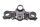 Ylähaarukan silta, ohjaustangon kiinnitys Kawasaki KLR 650 Tengai KL650A/B 89-94