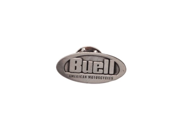 Lapel pin, logo, black/silver emblem, badge Buell universell