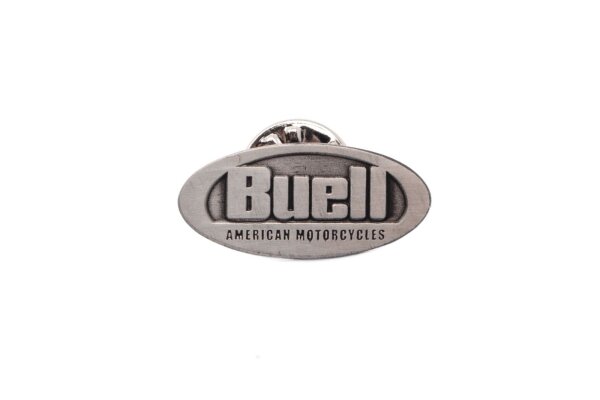 Lapel pin emblem black silver oval badge American Buell universell