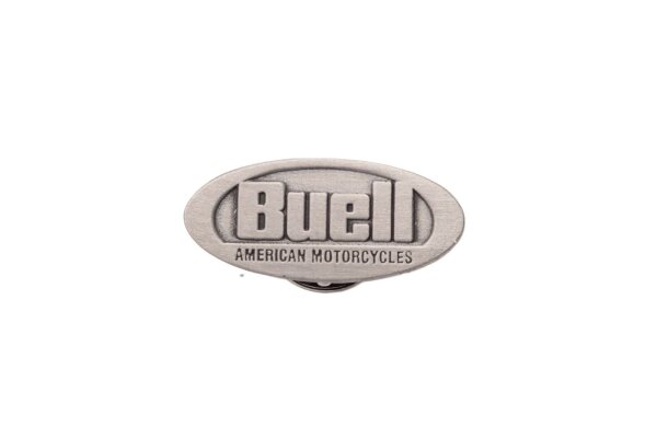 Pin Anstecker Anstecknadel Buell schwarz silber oval Logo Buell universell