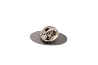 Insignia de pin Buell negra plateada ovalada con logo...