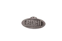 Insignia con logotipo, emblema, color negro y plateado....