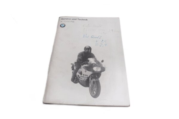 Servicehæfte, vedligeholdelseshæfte, betjeningsvejledning BMW K 1200 RS 589 96-00