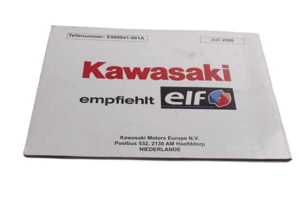 Livret de garantie, livret du service client Kawasaki KLR 650 Tengai KL650A/B 89-94
