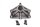 Nedre gaffelbrygga, styrhuvudfäste, styrhuvud BMW R 1100 GS 259 0409 93-99