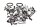 Mounting screws, seals, bracket set, engine BMW R 1100 RT 259 0413 96-01