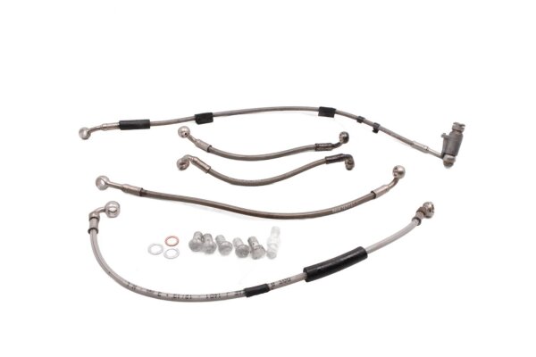 Brake line set, steel braided, complete with fittings BMW R 1200 GS K25 0307 R12 04-07
