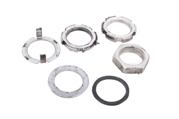 Steering head nut set, steering head nut locking washer Yamaha YZF R6 RJ09 05-06