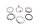 Steering head nut set, steering head nut locking washer Yamaha YZF R6 RJ09 05-06
