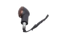 Rear left indicator, universal, round, black Moto Guzzi V 35 Imola II PC 83-87