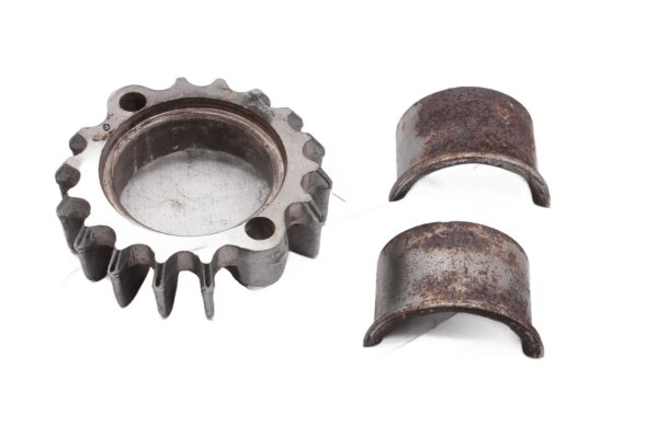 Montageflens spruitstuk links uitlaat Moto Guzzi V 35 Imola II PC 83-87