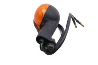 Rear left turn signal, round orange, black housing Gilera...