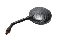 Left rearview mirror, round, carbon look, mirror arm...