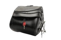 C-Bow leather saddlebag with Buffalo lock and side...