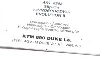 Slip-on sportsudstødningsdæmper undervogn 8258 KTM Duke 690 690DUKE 08-09