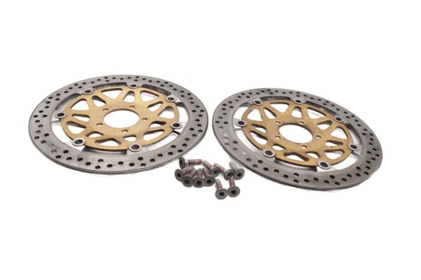 Front brake disc set, drilled 4.7mm Kawasaki ZX-6R Ninja ZX600G 98-99