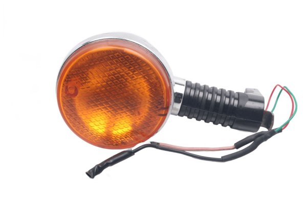 Achterste rechter richtingaanwijzer, chromen behuizing, oranje Moto Guzzi California III VW 87-93