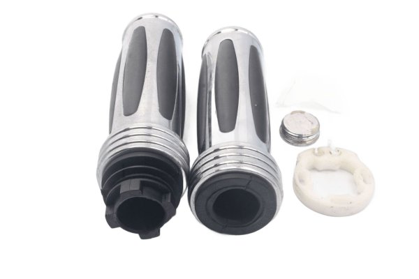 Chrome rubber handlebar grips, twist grip throttle grip Moto Guzzi California III VW 87-93