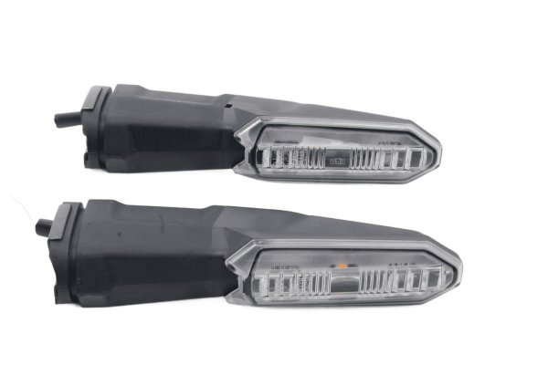 LED turn signal pair sequential black clear left right Kawasaki universell