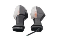 Front turn signal pair, left and right, clear glass bulb, universal Kawasaki universell