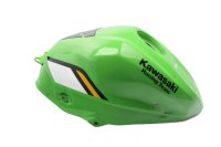 Fuel tank, petrol tank, racing tank, sender unit, green Kawasaki Ninja 400 EX400G 18-21