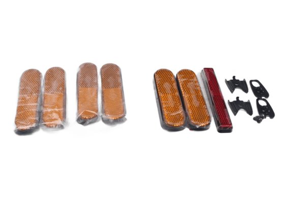 Reflector Set Adhesive Reflectors Orange Red Accessories Motorrad Zubehör universell