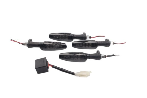 LED indicator set black front rear left right Motorrad Zubehör universell