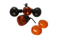 Ensemble de clignotants, boîtier noir teinté orange Harley-Davidson universell