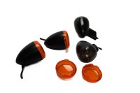 Ensemble de clignotants, boîtier noir teinté orange Harley-Davidson universell