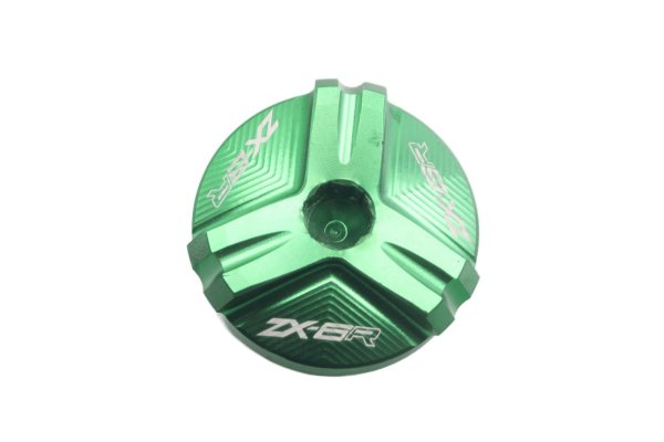 Grönt oljepåfyllningslock CNC Racing Kawasaki ZX-6R Ninja ZX600G 98-99