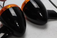 Ensemble de clignotants, boîtier noir et orange, faisceau de câbles gauche Harley-Davidson universell