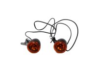 Paire de clignotants orange, verre noir, boîtier gauche et droit Harley-Davidson universell