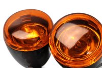 Paire de clignotants orange, verre noir, boîtier gauche et droit Harley-Davidson universell