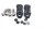 Handlebar clamp set, screws, rubber cover Motorrad Zubehör universell