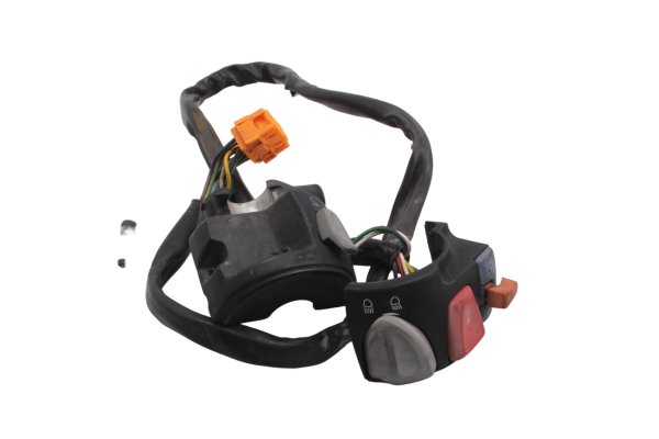 Schakelaar links op het stuur voor verlichting, richtingaanwijzers en claxon. BMW F 650 GS Dakar R13 0176 00-03