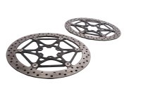 Discos de freno delanteros, izquierdo y derecho, perforados a 6 mm. Moto Guzzi Breva V 1100 LP 04-07