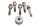 Wheel bolts lug screws set spacer sleeve conical washers rear BMW K 1 K-1 88-93