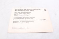 Owners manual rider handbook ABS booklet German edition BMW K 1 K-1 88-93