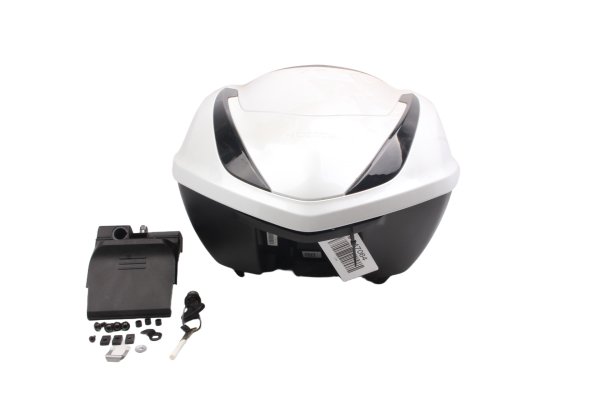 Baúl top case maleta trasero blanco cerradura llaves base Honda universell