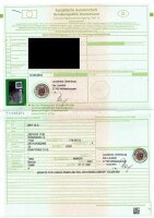 Rahmenkopf deutsche Papiere Brief 002085 Kawasaki Zephyr 1100 ZRT10A 92-98