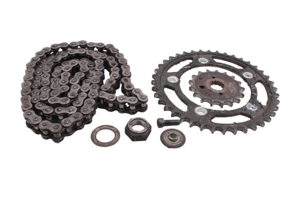 Kit chaîne transmission pignon sortie boîte couronne Suzuki SV 1000 S WVBX 03-07