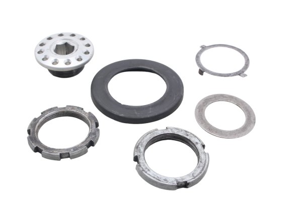 Steering stem nut castle ring tab washer top yoke set Aprilia RSV4 RK 09-12