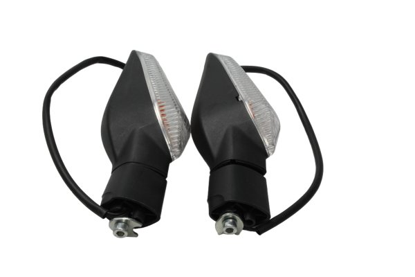 Indicators turn signals pair left right clear black Motorrad Zubehör universell
