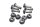 Tandwielbouten kettingblad moeren set achter KTM 640 LC4 DUKE 2 DK2 99-07