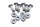 Tandwielbouten kettingblad moeren set achter KTM 640 LC4 DUKE 2 DK2 99-07