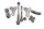 Motorhalter Motorlager Halteplatten Schrauben vorne KTM 640 LC4 DUKE 2 DK2 99-07